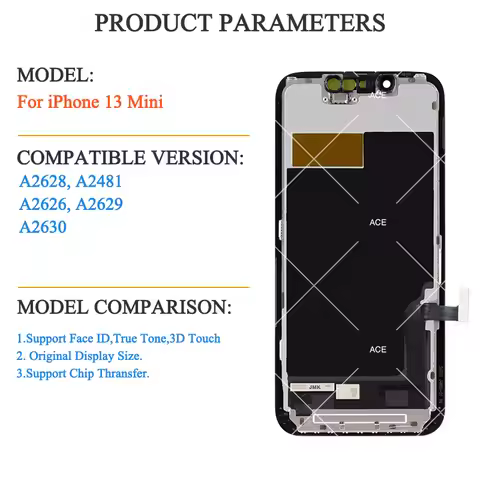 A2628 A2481 A2626 OLED For iPhone 13 Mini LCD Display Touch Screen Replacement Digitizer Assembly Fo