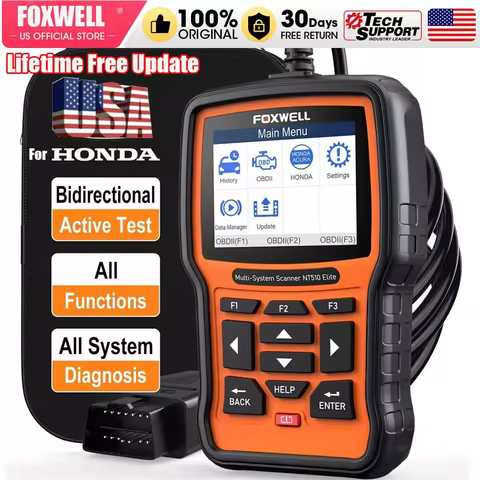FOXWELL NT510 Elite Wireless for Honda Bidirectional All System TPMS EPB Active Test ECU Coding OBD2