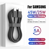 สายชาร์จเร็วสุดๆ45W สำหรับ Samsung Galaxy S20 S22 S21สาย USB ชนิด C ultra PLUS S23 A54 A53 A33 A13 Note 20 10 PLUS