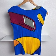 絕版收藏 ::三宅一生 Issey Miyake :: Pleats Please PP Pop Art Colourful Phone Car 手機圖樣上衣