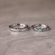 Sterling Silver Princess Moonstone Lover Tanabata Festival Couple Ring Simple Moonstone Couple Ring 