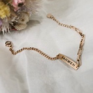 YAHWEH鈦鋼玫瑰金氣質手鍊/福音禮品/基督教禮品/飾品/福音商品