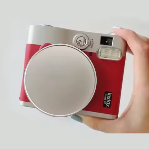 Silver Aluminum Lens Cap For Fuji Instax Mini 90