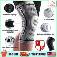 1pc Shockproof Knee Support with Spring High Compression Silicone Pad Knee Brace Elastic Soft Support Knee Guard Pelindung Lutut Ligament Compression Sleeve Gel Spring Support Medical Grade Knee Patella Protection