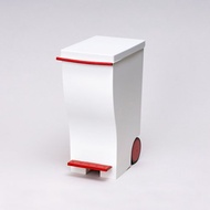 日本岩谷Iwatani kcud 日製雙色曲線長型腳踏垃圾桶(附輪)-20L