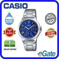 Casio LTP-V300D-2A2 Women Date Day Functioning Blue Dial Stainless Steel Strap Ori Watch (LTP-V300D)
