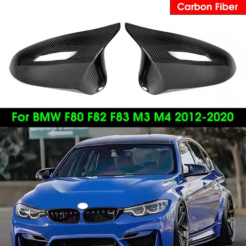 Real Dry Carbon Fiber Rearview Side OEM Style Mirror Covers For BMW F80 M3 F82 F83 M4 F87 M2C 2014-2