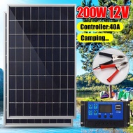 【1/2pcs】(12V) Solar Panel With Battery Clip + 40A Controller Monocrystalline Silicon Solar Cell Solar Panel With Controller Solar Panel Complete Set Solar Panel Kit For Caravan Yacht Car Home Camping Battery Charger