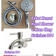 Shower Bath Faucet Branch Stainless Sus 304 Hand Shower Sus 304 Double Stainless Faucet Bathroom sho