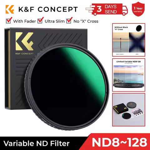 K&F CONCEPT ND8-ND128 Variable ND Filter 52mm 58mm 62mm 67mm 72mm 77mm 82mm NO X Spot Fade Neutral D
