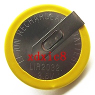 LIR2032 3.6V with Soldering Pin Rechargeable Lithium Battery CR2032 Car Remote Control Motherboard S