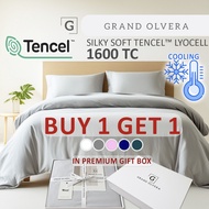 TENCEL Premium Bedsheet Set | 1 for 1 | 1600TC Fitted Sheet + Mattress Protector + Quilt Cover
