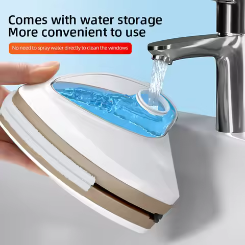 2026 New Magnetic Glass Window Cleaning Tool Water Discharge Double-layer Wiper Household Special Ma