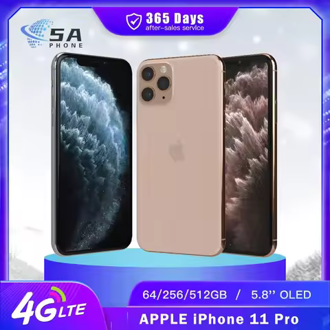 Original Apple iPhone 11 Pro 4G LTE Mobile Phone NFC 64/256/512GB Face ID 5.8" 12MP 4K@60fps A13 Bio
