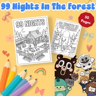 Set of 50/25 sheets of coloring pages, coloring pages for children with The game 99 Nights In The Fo