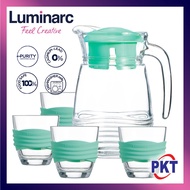 LUMINARC 5PC COASTLINE WATER SET MINT GREEN // JUG SET JAG AIR KACA TEAPOT TEKO WARNA CUTE COMEL