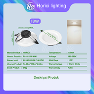 Horici 6W 12W 18W Terang Lampu Downlight Led Plafon Warna Putih / Warm White / Putih+Kuning+WW