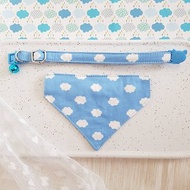Little clouds Bandana Cat Collar with Breakaway Safety Buckle