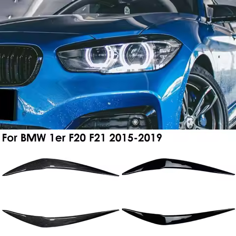 2pcs ABS Gloss Evil Headlight Eyebrows Eyelid for BMW 1er F20 F21 Facelift 116i 118i 120i 125i M135i