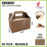 Carry Handle Corrugated Board Folding Box (20pcs) 225x152x130mm
