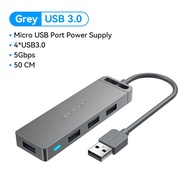 Vention USB 3.0 HUB 5 Port Adapter Micro USB Power Multiple 4*USB 3.0 Splitter High Speed OTG for PC