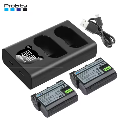 2800mAh EN-EL15 EN EL15 EL15A Battery + LED USB Charger Port For Nikon D500 D600 D610 D750 D7000 D80