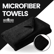 handuk mandi dewasa microfiber mipacko anti bakteri polos menyerap air - hitam 60x120cm