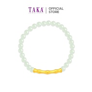 TAKA Jewellery 999 Pure Gold Bamboo Charm with Beads Bracelet