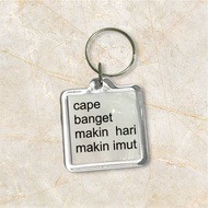 GANTUNGAN CUTE ACRYLIC KEYCHAIN WITH WORDS | Unique Keychain | Acrylic Keychain | AESTHETIC Bag Hang