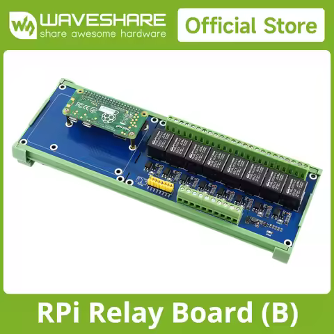 Waveshare RPi Relay Board (B) Expansion board with 8-ch relays for Raspberry Pi 5/4B/A+/B+/2B/3B/3B+