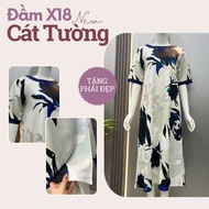 Đầm thiết kế mát mịn co dãn nhẹ quà tặng bà tặng mẹ đầm X18 - Thời trang Cát Tường