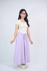 Chân váy nữ WOMAN BASIC dáng bí ngô chữ A cạp cao tôn dáng dễ thương Chân váy nữ dáng dài 2 lớp chất