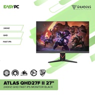EasyPC | Gamdias Atlas QHD27F II 27" 240Hz QHD Fast IPS Monitor Black For Desktop PC CPU and Laptop