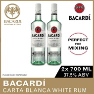 [Bundle of 2] BACARDI Carta Blanca Superior White Rum - 700ml / 70cl 37.5% ABV x2- Gluten Free Spiri