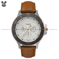 TIMEX TW2U12800 Men's Analog Watch Harborside Multifunction 43mm Leather Strap Brown *Original