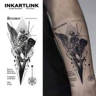 1pc INKARTLINK 8*18cm Herbal Juice Pattern Temporary Tattoo, God Statue Falling Magic Tattoo, 15 Day
