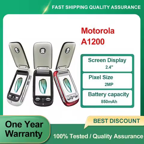 Refurbished Unlocked Motorola A1200 Original 850mAh Bluetooth 2MP 2.4" inches Phone 2G Good Conditio