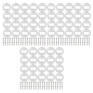 Bottle Opener Insert Kit60 Set Round Inset Bottle Opener Kit for DIY Keychain Beer Spanner Jar Bottl