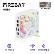 FIREBAT MINIPC AMD ของแท้ R7-7735HS 6600H 7840HS คอมพิวเตอร์ขนาดเล็กเกมเมอร์หลากสี16GB 512GB RJ45 DD