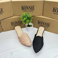 BONNIE KASUT HEELS 2393-17 COLOUR BLACK CHAMPAGNE TUMIT 1INCI TIDAK LICIN