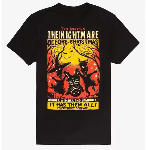 The Nightmare Before Christmas Jack Trio Poster Tee Shirt New