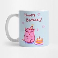 Pig wishes you happy birthday Ceramic Mug