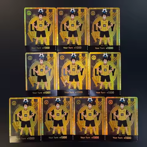 10pcs/set BVB DON One Piece OPCG English Golden Luffy Zoro Sanji Robin DON card Holographic 3D Textu