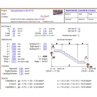 Staircase Flight Landing BS 8110 Design Excel Spreadsheet