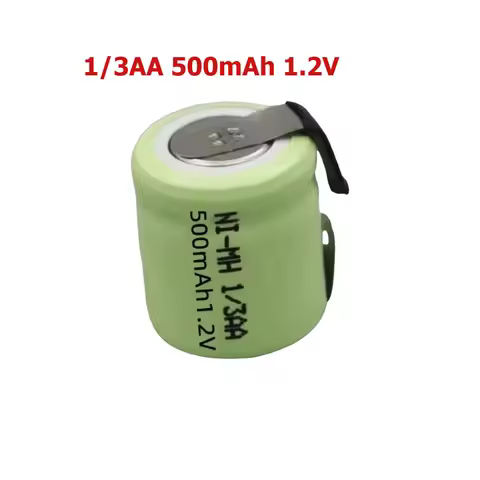500mah 1.2V 1/3AA Ni-mh Rechargeable Battery with Welding Tabs for Solar Light 14*16mm Batteries