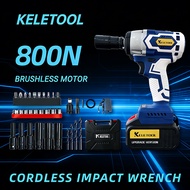 KELETOOL High Torque 800NM Brushless Cordless Impact Wrench Impek Tool Battery Drill For Car Tire Re
