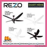 Rezo Ceiling Fan (42/56 Inch)(Matt Black/Matt White) AC Motor Remote Control 5-Speed Ceiling Fan AX42/AX56