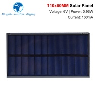 6V 160mA 0.96W Solar Panel 110X60MM Standard Epoxy Polycrystalline Silicon DIY Battery Power Charge 