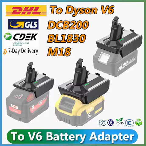Battery Adapter For Dewalt DCB200 For Milwaukee M18 For Makita BL1830 to Dyson V6 Adapter with Dyson