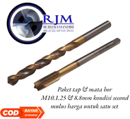 Paket Tap &amp; Mata Bor baut 14 M10x1.25 set bor 8.8mm Hss Second Mulus